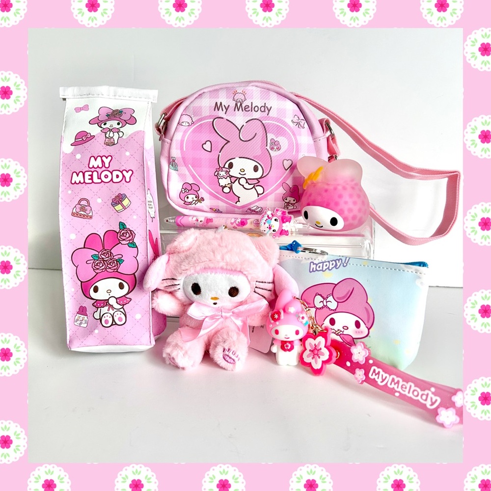 💖(MY312) My Melody Adorable 7-Piece Purse Bundle!
